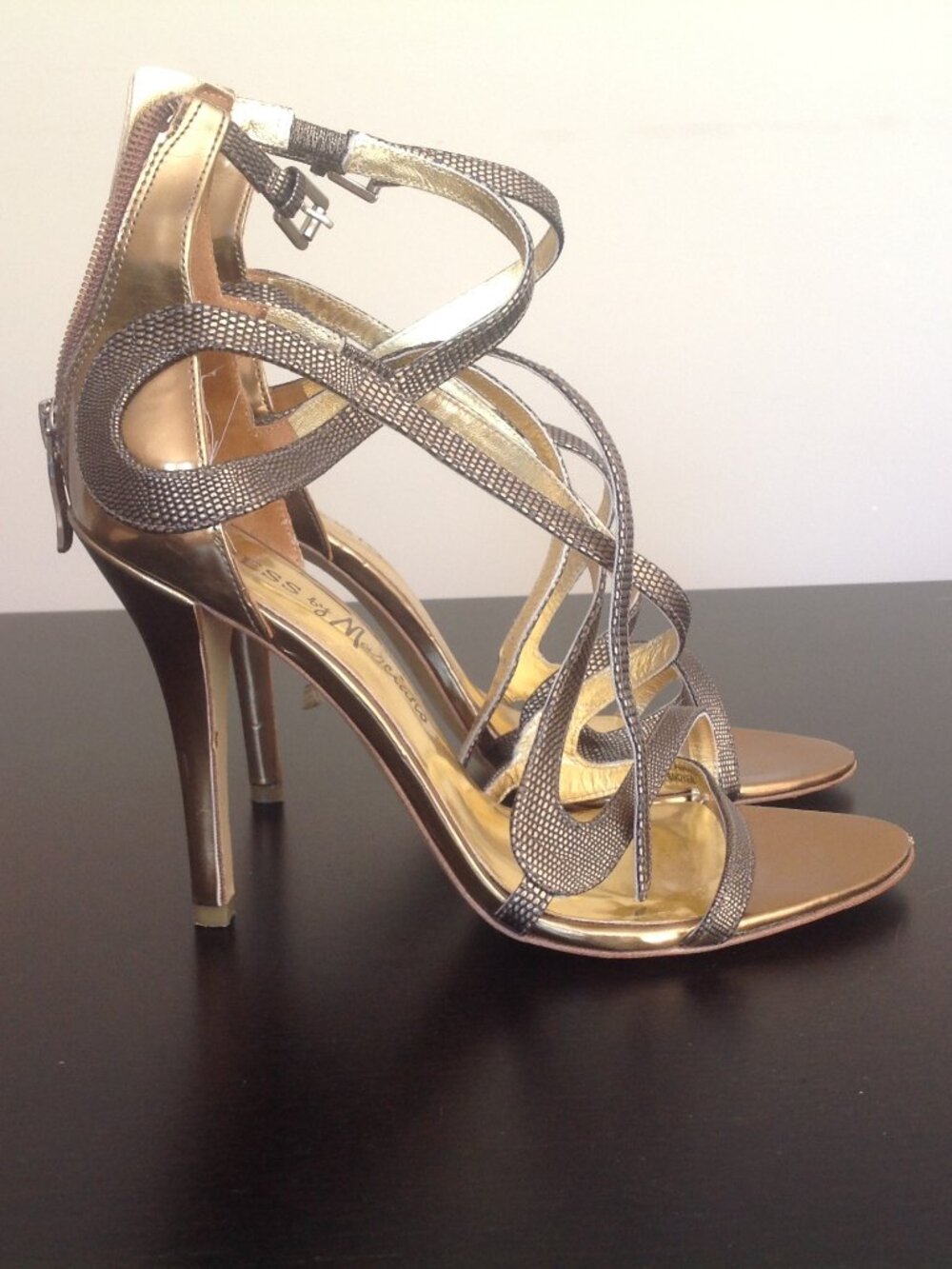 Gold Snadals Heels Women's Size 8